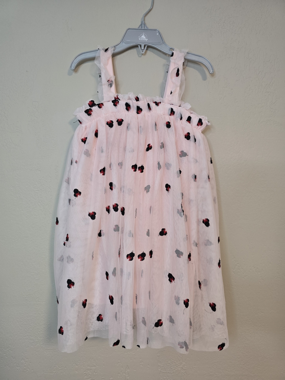 Disney Light Pink Tulle Dress with Red & Black Minnie Prints 4T